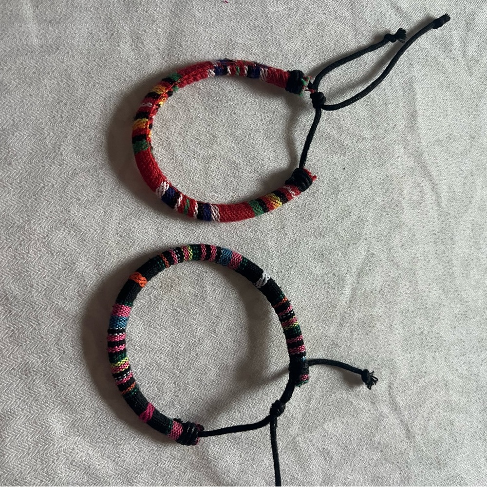Custom Handmade Colorful Woven Bracelets Set of 2